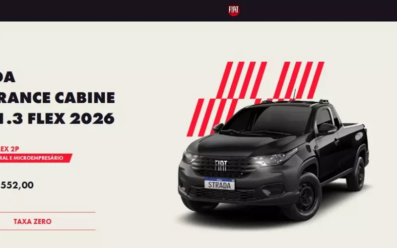 Desconto de R$ 27 mil para Produtores Rurais e CNPJs na Strada Endurance 2026 da Fiat