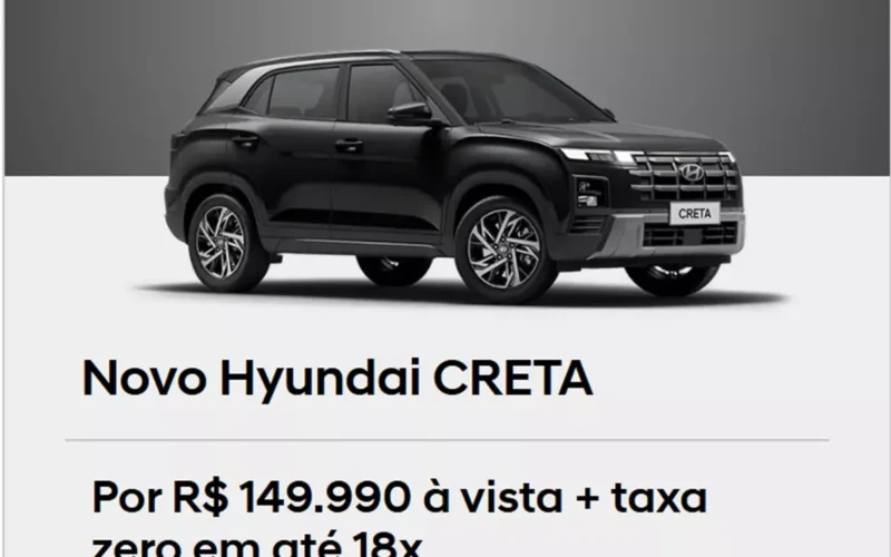 Desconto de R$ 20.700 na compra do Hyundai Creta Limited 1.0 TGDI 2026