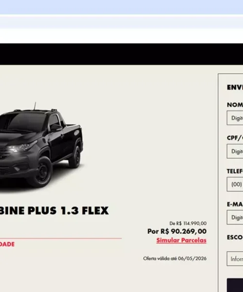 Desconto de R$ 24 mil na Fiat Strada Endurance 2026 faz sucesso entre os consumidores